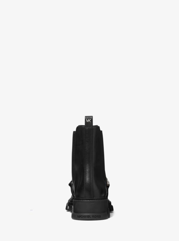 Damske Clenkove Cizmy Michael Kors Scarlett Embellished Leather Čierne - Topanky Michael Kors Lacne | FVGRU-3258